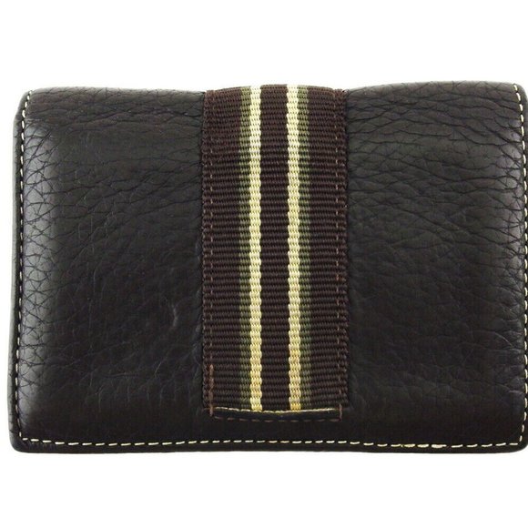 DUNHILL Card Case Ensign Beige Leather Authentic